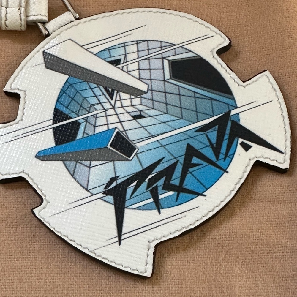 Prada Saffiano Leather ‘Future’ Keychain